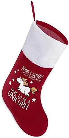 Ljudsko je previše komplikovano, vrijeme za jednorog Božićne čarape klasični viseći ukrasi