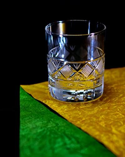 Kristalni dizajn naočare za viski-10 oz Tumbler nauka o čaši viskija - hemijski molekuli viskija / old Fashioned