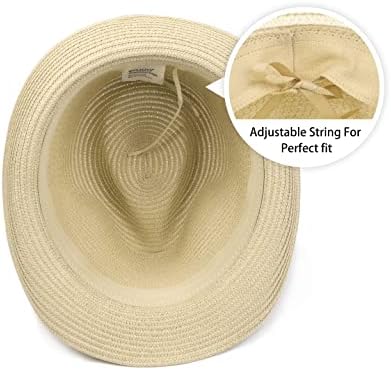Zylioo XXL Oversize slamnati Fedora šeširi,veliki i visoki Panama šeširi sa kratkim obodom,smotani ljetni