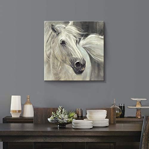 UTOP-art bijeli konj Canvas Wall Art: slike životinja Artwork Hand Painted Picture za dnevni boravak