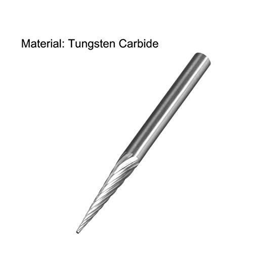 Uxcell Tungsten Carbide Rotary Files 1/8 drška, Jednostruki oblik konusa M Tip Rotary Burrs alat 3mm prečnika,