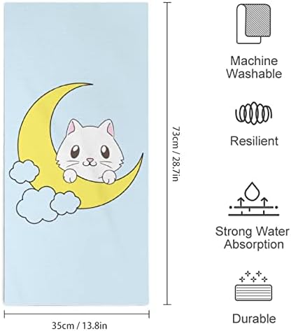 Slatka mačka na ručnicima za ruke Mjeseče Like i tijelo Trke za pranje tihom za pranje sa slatkim tiskanim