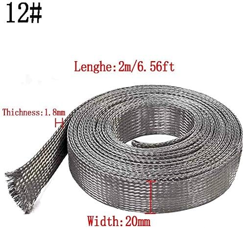 Nianxinn Copper Braid Wire Flat Kalajisani bakar pleteni kabl 2m / 6. 56ft gola Cu pletena navlaka
