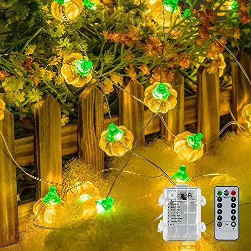 Mocossmy Pumpkin string Lights, 40 LED 13.12 ft 8 modovi lampiona od bundeve na baterije sa daljinskim