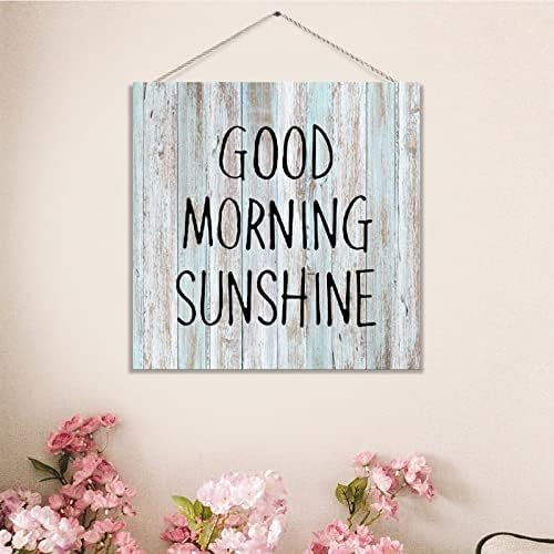 Rustikalno drvo Znak sa citatom Dobro jutro Sunshine Shabby Chic Drveni znak Plaket Nestrpljiv pogled