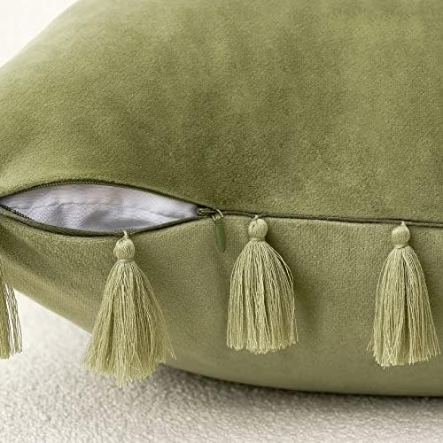 Miulee paket od 2 baršun mekog odličnog ukrasnog jastuka sa tasselima Fringe Boho naglasak jastuka