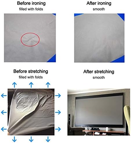 LIRUXUN 133INCH prijenosni projektor zaslon od tkanine od tkanine Projektijsku zavjesu vrlo povećava