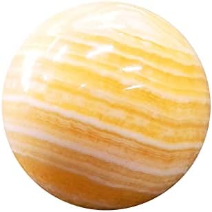Ariou 1.7in Prirodna iscjeliteljica Kamena kristalna kugla narančasta svila kalcitna sfera narančasta kalcitna