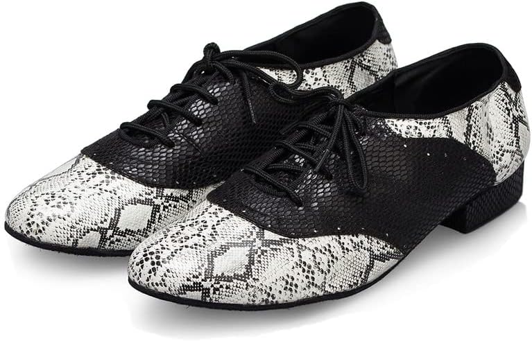 AoQunfs muške latino plesne cipele crna koža za ballroom tango salsa znakove cipele, model L040