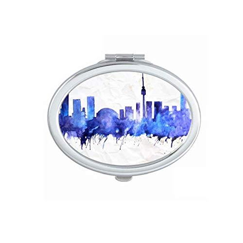 Kanada Landmark City Akvarel Plavo Ogledalo Prenosive Preklopne Naočare Za Šminkanje Sa Dvostrukom Stranom