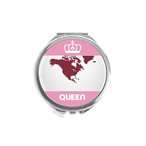 Sjeverna Amerika Kontinent nacrta Karta Mini dvostrana prijenosna zrcalna kraljica šminke