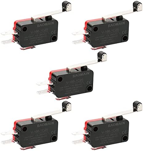 Baomain Micro Switch V-166-1c25 ruka valjkaste poluge SPDT NO / NC trenutno pakovanje od 5