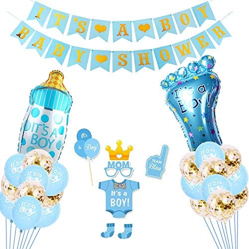 Bornsun Baby Decorations za dječaka, 52pcs To je dečak za bebe dekorativni tuš-balon za tuširanje, baloni,