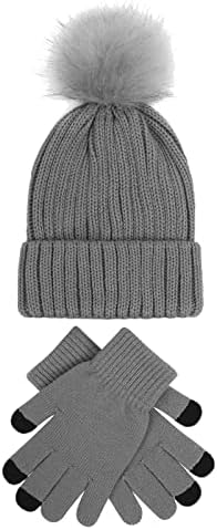 Qvkarw sa rukavicama zimska šešir manžeta topla šešir Ski meko tople žene Debele pletene pletene kapice