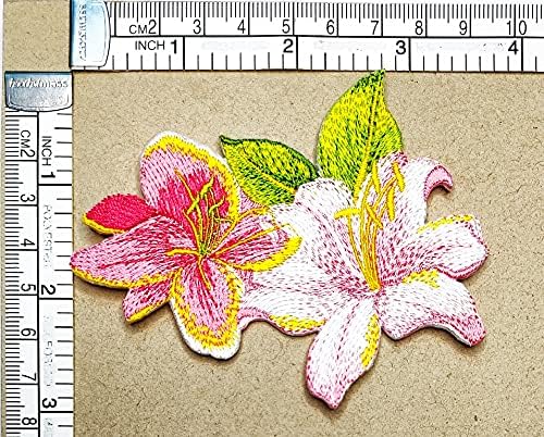 1 par Prekrasan cvijet Hibiskus izvezeno željezo na šini značku za traperice jakne šešire ruksake košulje
