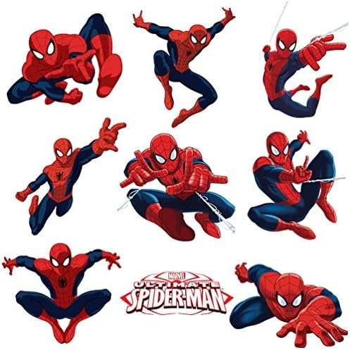 Spiderman paket naljepnica za dječju sobu zidni dekor | oguljena i Štapna zidna naljepnica za ultimativnu