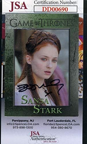 Sophie Turner JSA COA ručna igara autografa Thrones kartice