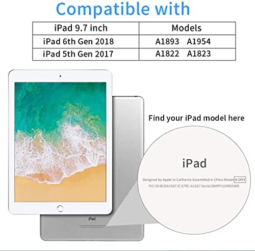 Kenke iPad 9.7 Slučaj za iPad 6th generacija / iPad 5th generacija sa držačem olovke, pametni trifold sa