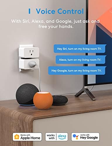 Meross Smart utikač Mini, 15A i pouzdan Wi-Fi, podrška Apple Homekit, Siri, Alexa, Echo, Google Assistant