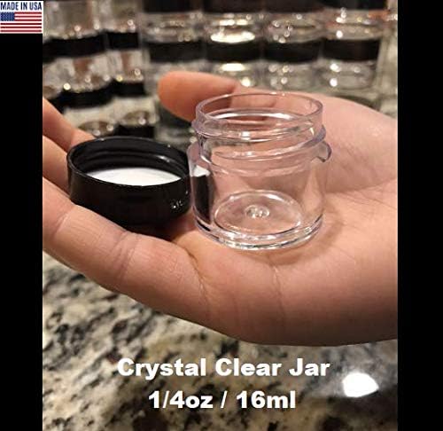 Crystal Clear 1/4 oz 16ml 1 / 8oz 6ml Empty Jars Crna glatka kapa