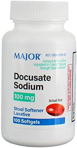 Docusate Sodium 100 mg Softgels za nežno, pouzdano oslobađanje od povremenog zatvora generički za Colace