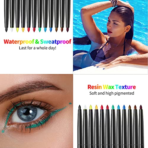 12 boja eyeliner Set, vodootporna Gel olovka za oči olovka za oči u boji olovka za oči olovka za oči dugotrajna