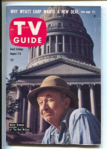 TV vodič 8 / 2 / 1958-pravi McCoys-Walter Brennan-Illinois-bez oznake-kopija štanda za vijesti-FN