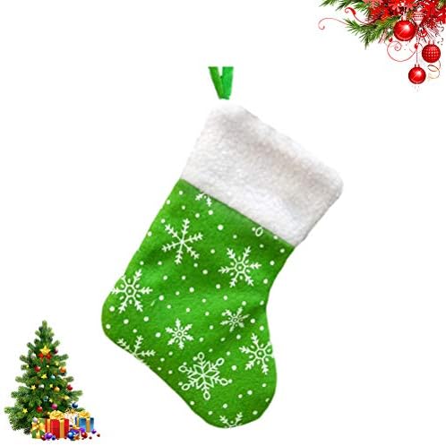 Amosfun tradicionalne božićne čarape sa snježnim uzorkom Xmas čarape za božićno drvce viseći ukras ukrasi