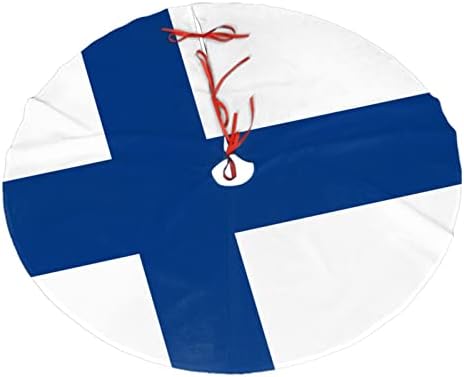 Suknja za božićnu drvvu, 30-48 inča Zastava Finske stabla prostirke za božićne ukrase za praznične