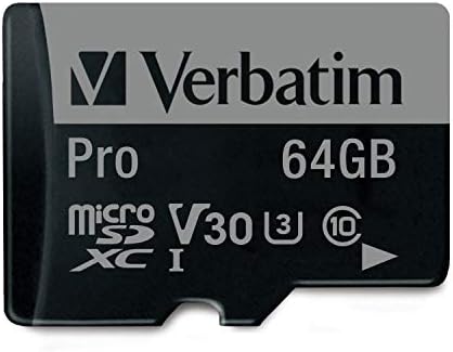 Verbatim 64GB Pro 600x microSDXC memorijska kartica sa adapterom, UHS-I V30 U3 Klasa 10