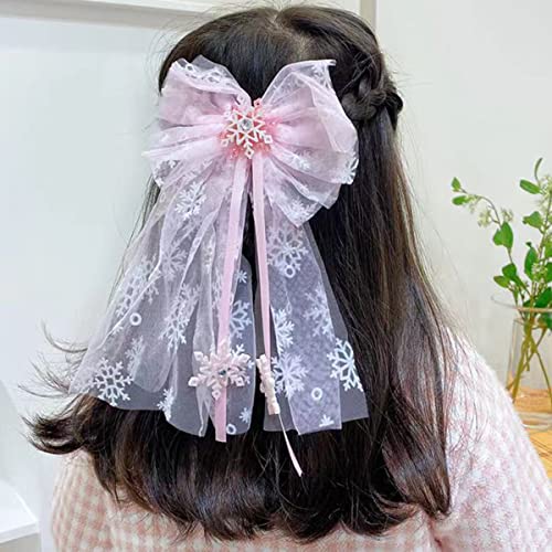 Djevojka Princess Bow Paflake kose ukrasi za kosu Veliki luk Novogodišnji performanse kostim kostim kostim