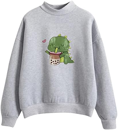 Piti duks dinosaura Ženska modna majica slatka pulover s dugim rukavima Top jeseni proljeće casual crewneck