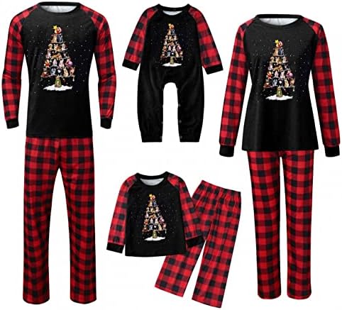 XBKPLO mama Božićni set Santa Print Prints Obiteljska odjeća Odgovarajući dugim rukavima + hlače setovi