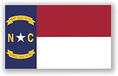 Naljepnica naljepnica državne zastave s 2 paketa Sjeverna Karolina | 5 inča za 3 inča | Vinil vrhunskog