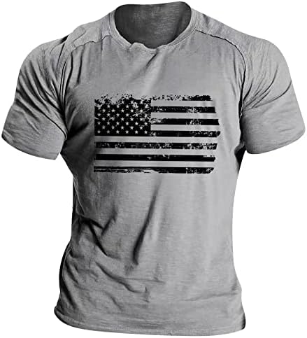 Ruiruilico Patriotske košulje za muškarce Amerika zastava majica 2023. ljetni kratki rukav O vrat