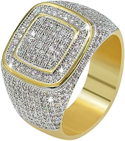 JINAO18K Zlatni klaster ICED Out Lab simulirani dijamantski bend Micropave muški Bling prsten