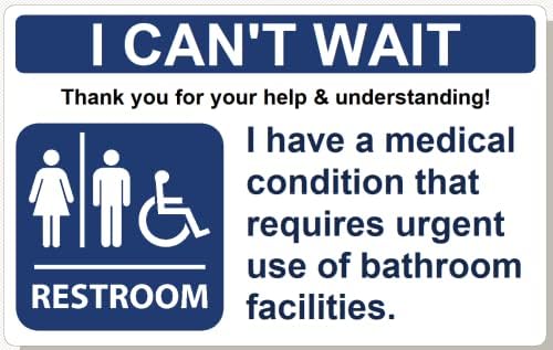 Ja ne mogu čekati kupatilo kartica IBS IBD Crohn je kolitis iritabilna crijeva toalet kupatilo hitna medicinska