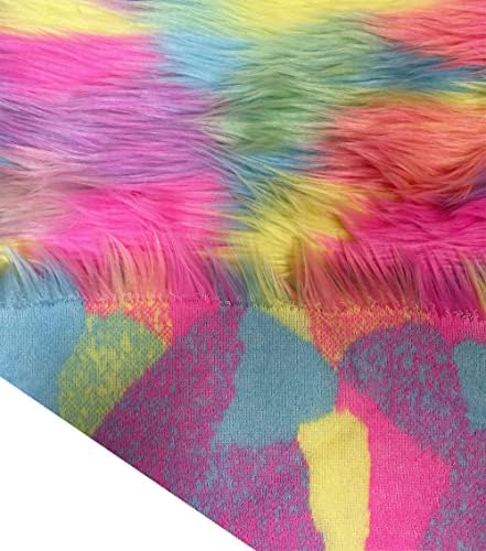 Eovea - Shaggy Faux krzna tkanina - 30 x30 inča - prepiru krzneni pastelni pastelni pastelni pastelni