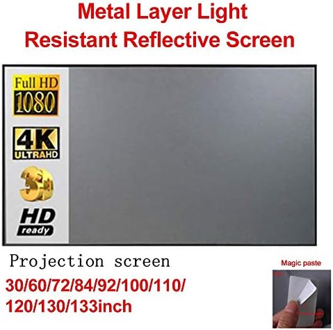 Sxyltnx 4: 3 Prijenosni ekran projektora metalni sloj otporan na svjetlosni kućni filmski