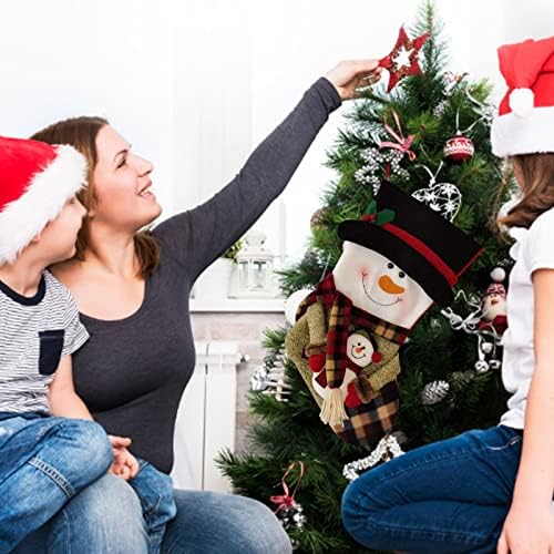 Giligege Božićne čarape Velike čarape Klasični kamin Viseće čarape Snowflakes Santa Snjegović ukrasni božićni