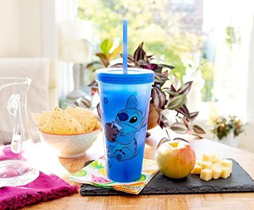 Disney Lilo & Stitch žeđ 32-unce Tumbler Hladna čaša sa slamom za višekratnu upotrebu i nepropusni