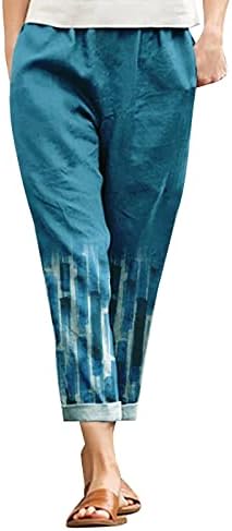 Wybaxz 2023 ljetne kapri hlače za žene visoke strukske pantazzo palanzo sa džepovima pamučne