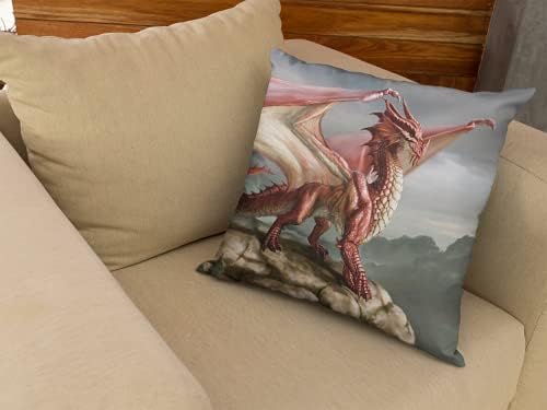 WAZHIJIA DRAGON jastučnica Crvena zmajeva jastuk na jastuk s jastukom kućni dekorativni kauč