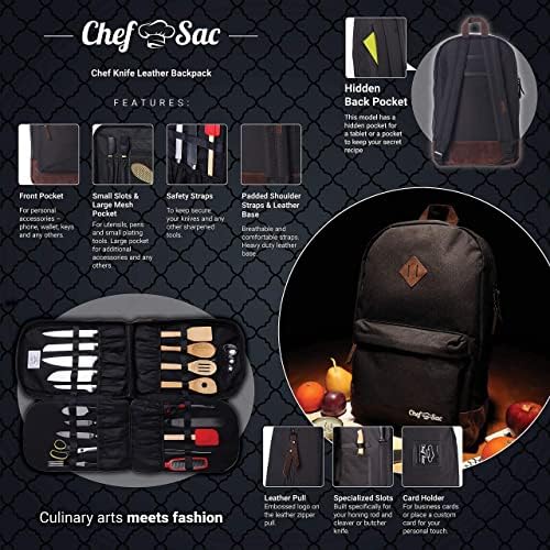Chef sac Chef Knife kožni ruksak sa 2 pakovanja štitnika za noževe