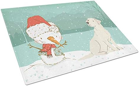 Caroline's Treasures CK2049LCB Žuti Labrador snjegović Božićna staklena ploča za sečenje velika, dekorativna