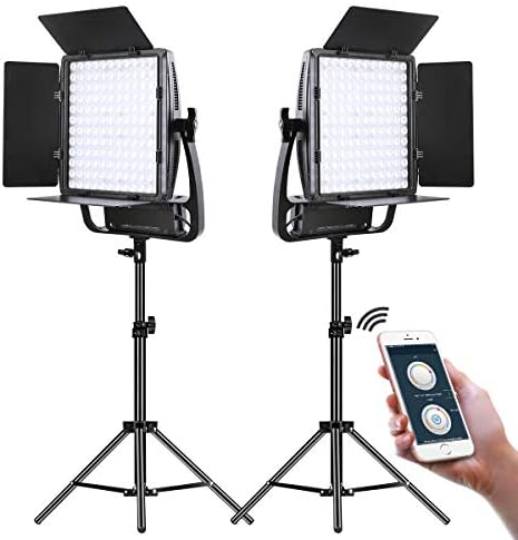 2 pakovanja dvobojni LED video rasvjetni kompleti sa kontrolom aplikacije, 50W optička sočiva varijabilna