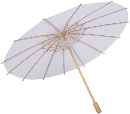 Autecen vjenčani ukrasni kišobran, idealan ukras bijeli kišobran kvalitetan tkibrue papir za
