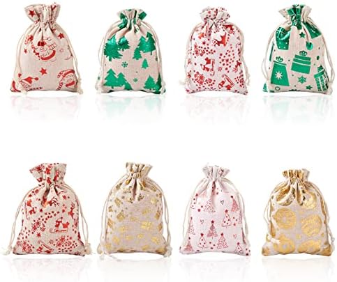40pcs božićna tema Polikotton platnene torbice za ponovno punjenje muslinske torbe prirodne pamučne