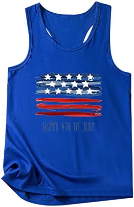 Sretan tenkovi od 4. jula za žene američka zastava košulju Slatko pismo tiskane patriotske