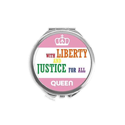 LGBT duga Zastava slobode i pravde Mini dvostrano prenosivo ogledalo za šminkanje kraljica